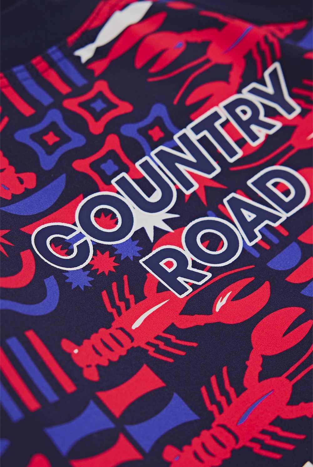 Lobster Geometric Rash Vest