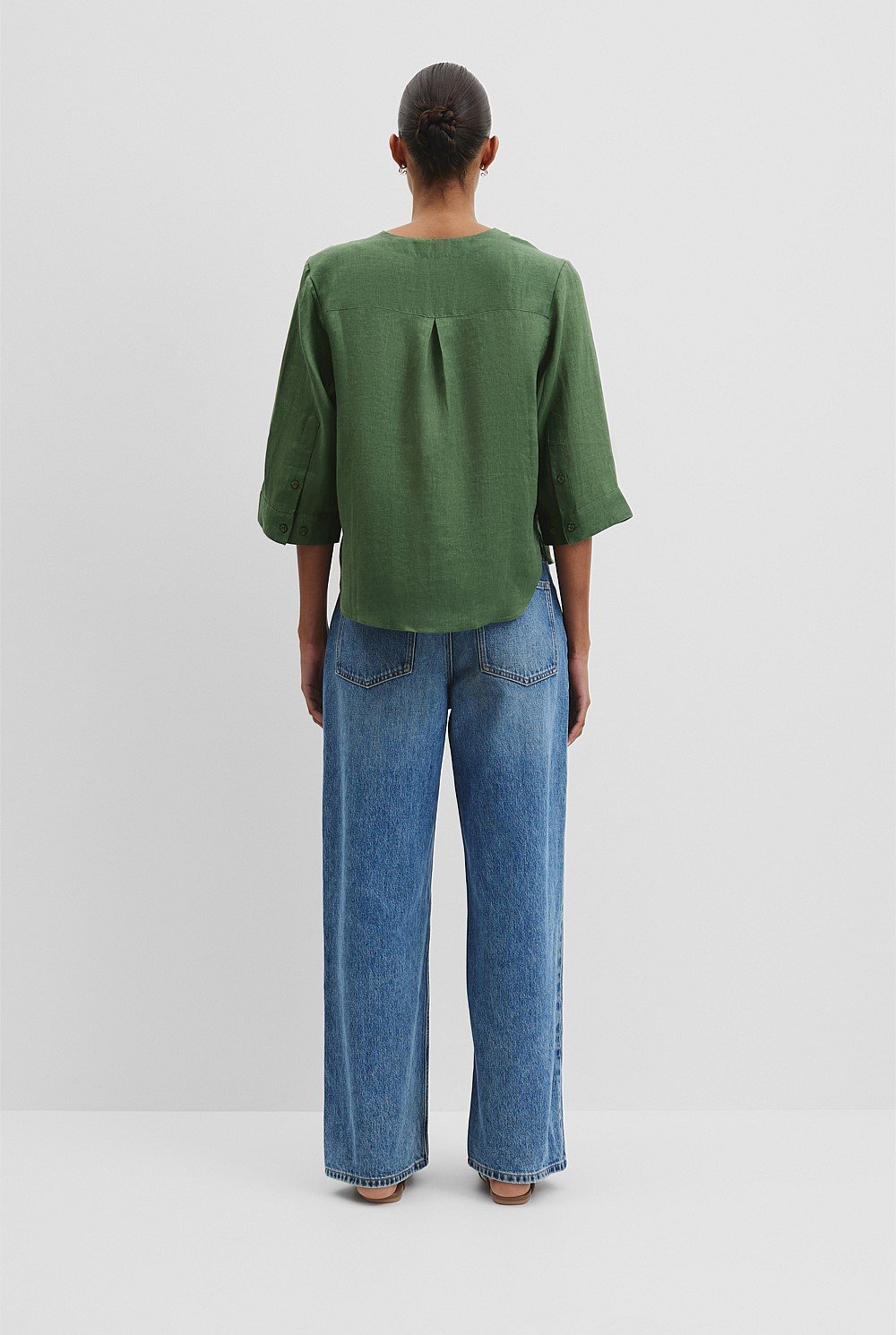 Organically Grown 3/4 Sleeve Linen Shirt