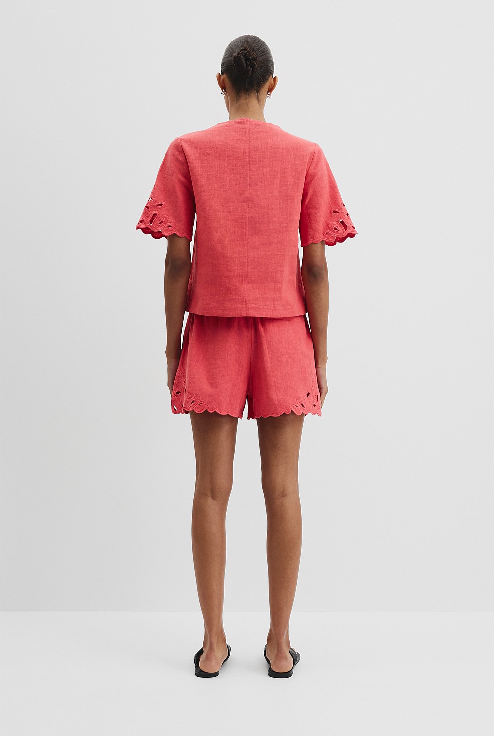 Cutwork Short Sleeve Popover