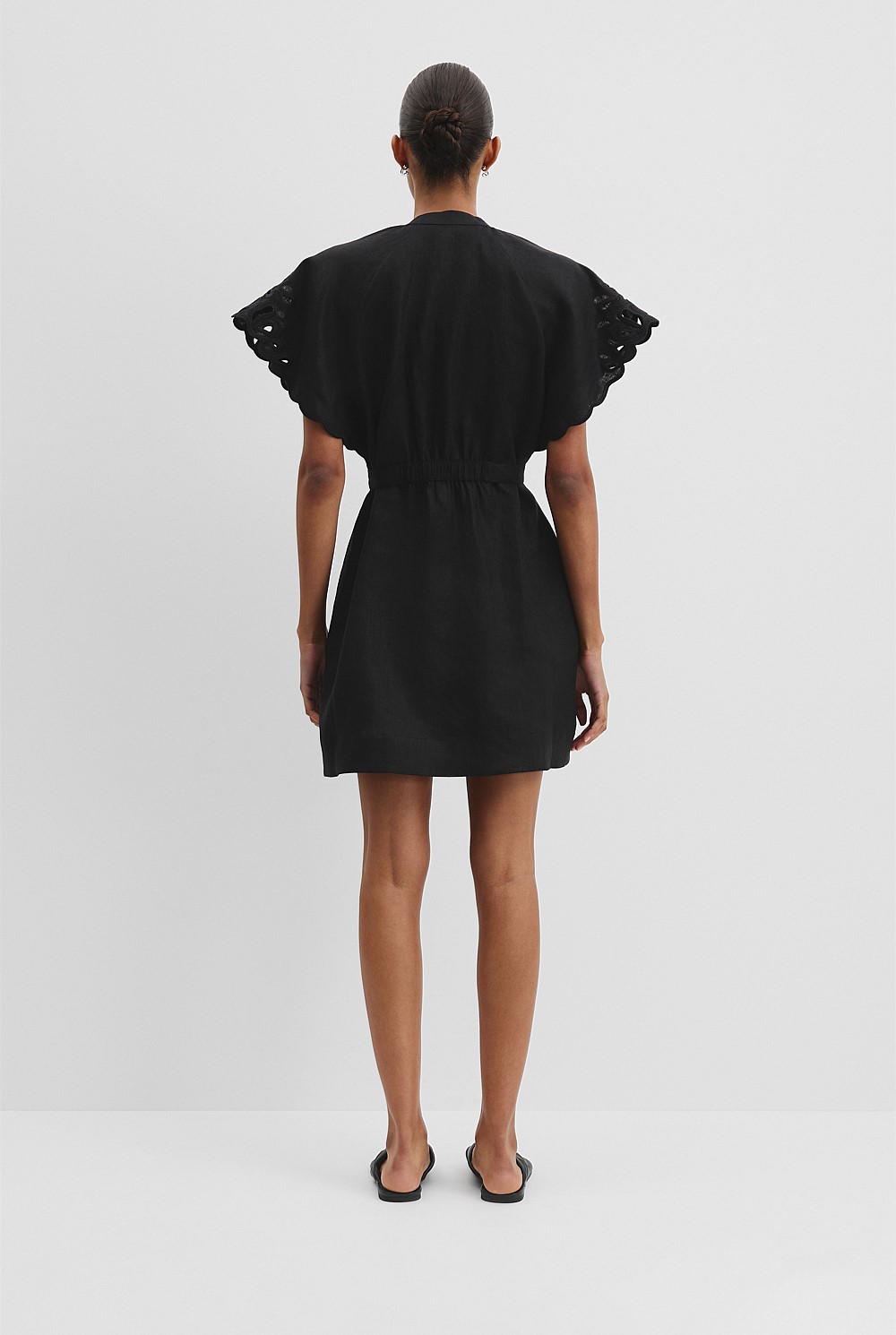 Cutwork Linen Mini Dress