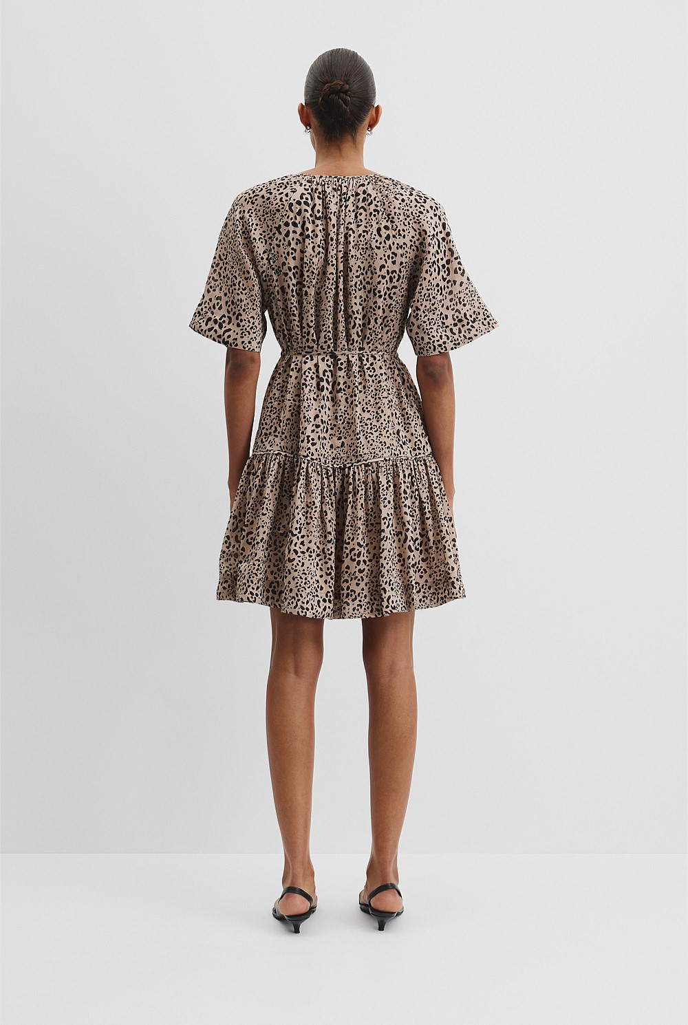 Print Tiered Mini Dress