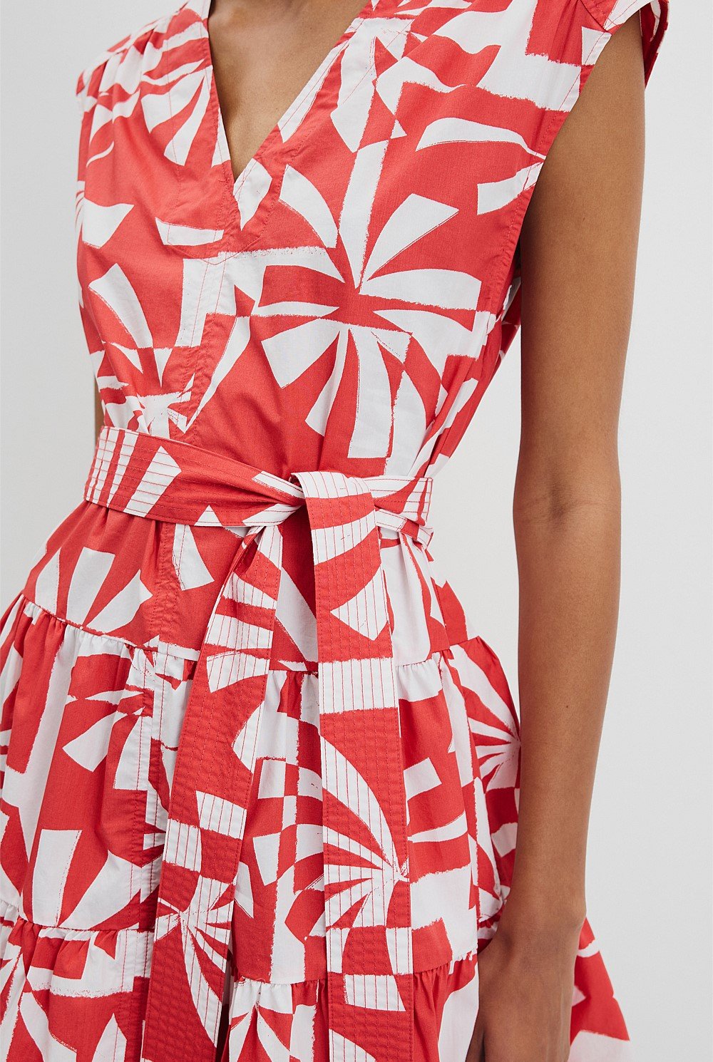 Print Tier Mini Dress