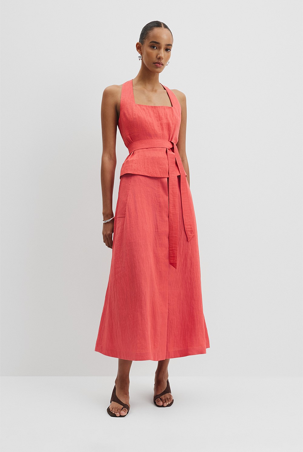 Organically Grown Linen Blend Halter Neck Top