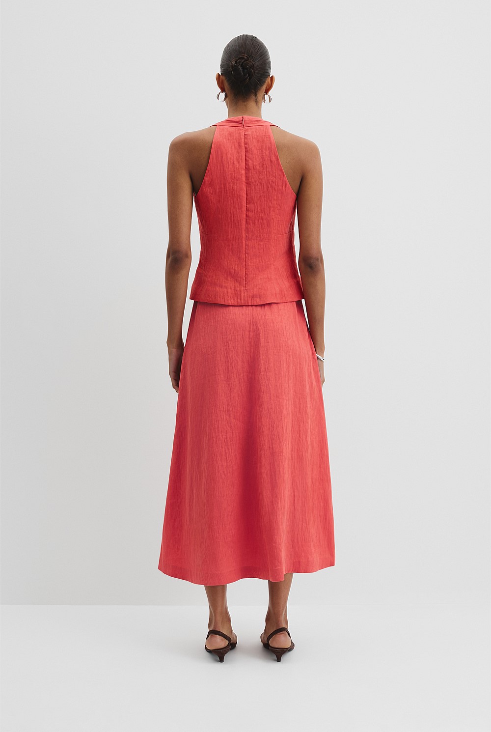 Organically Grown Linen Blend Halter Neck Top