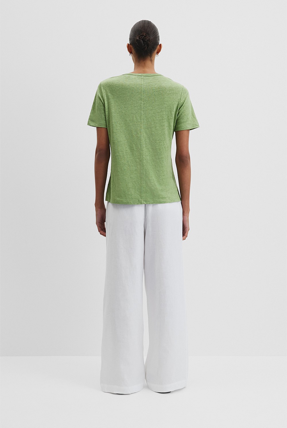 Linen Scoop Neck T-Shirt