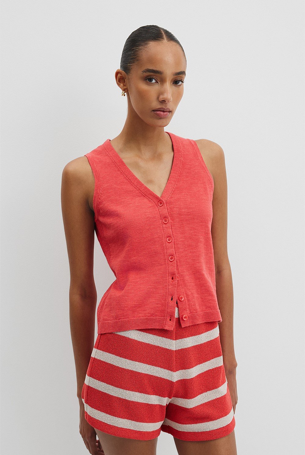 Organically Grown Cotton Linen Blend Vest