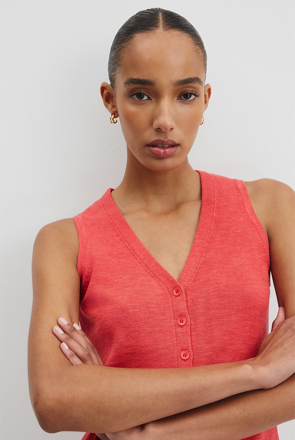 Organically Grown Cotton Linen Blend Vest