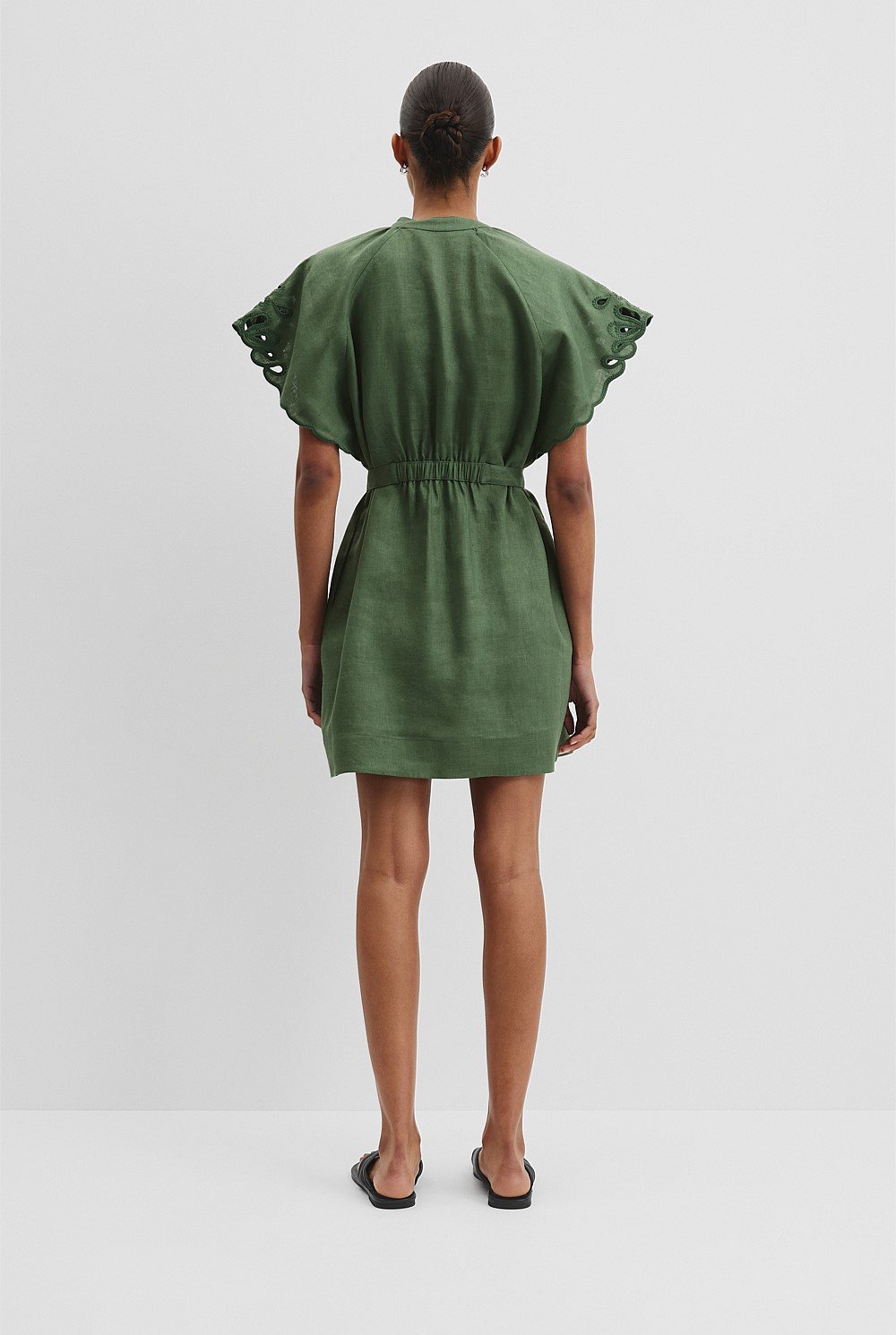 Cutwork Linen Mini Dress