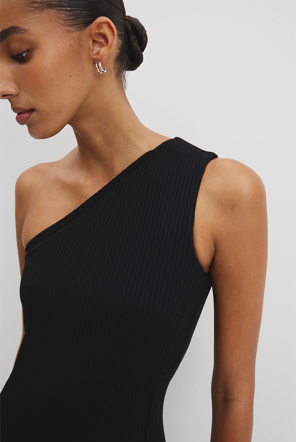 One Shoulder Rib Dress