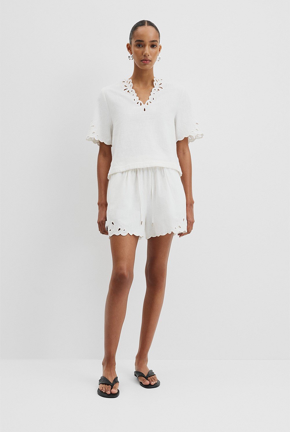 Cutwork Short Sleeve Popover