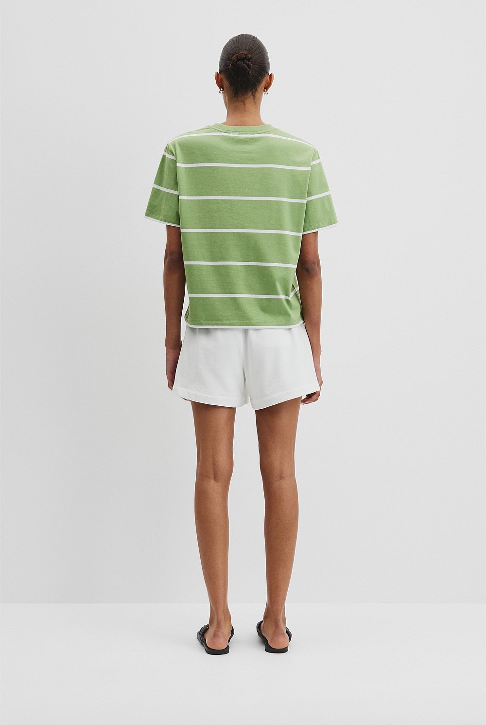 Australian Cotton Stripe CR Logo T-Shirt