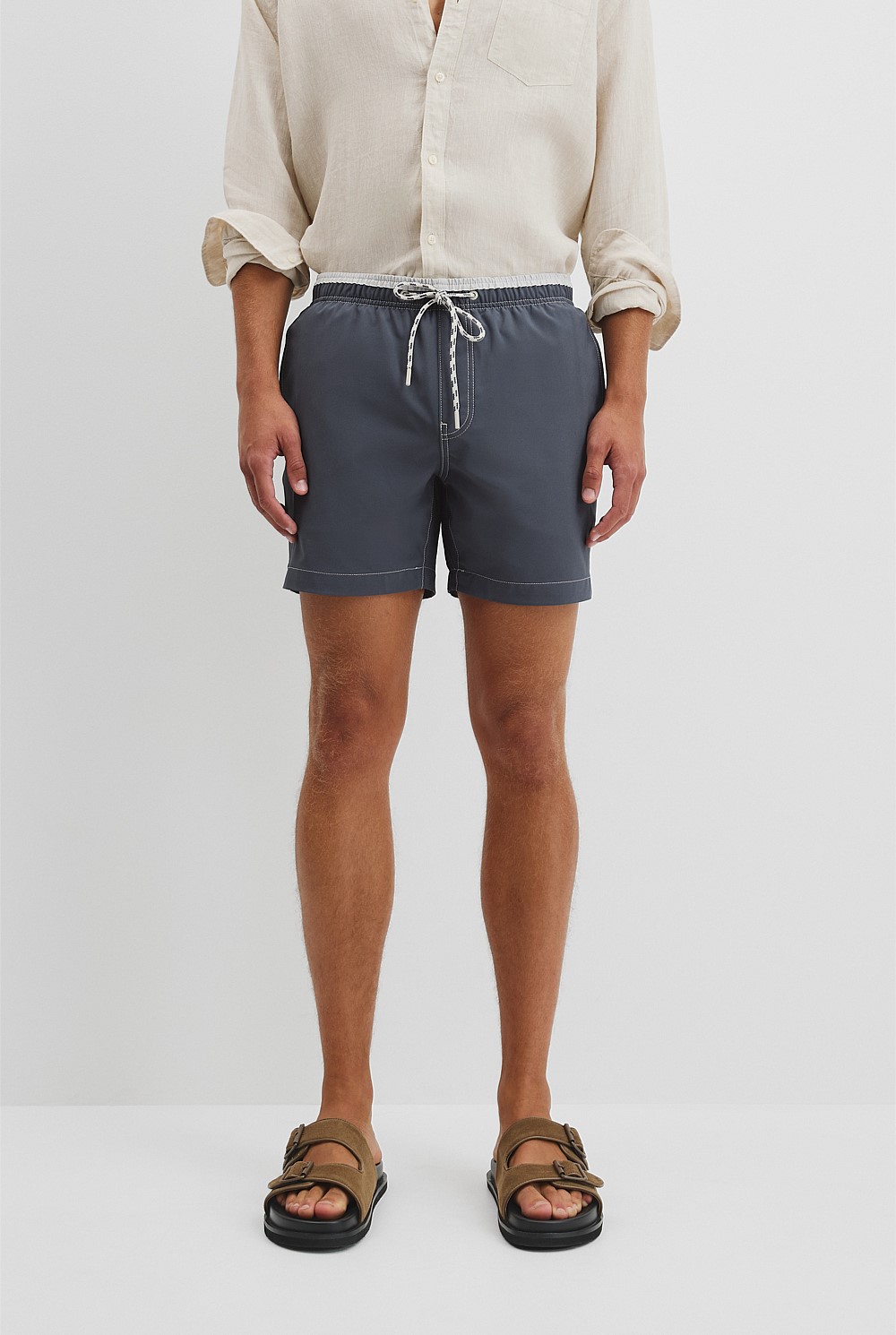 Recycled Polyester Blend Contrast Swim Short