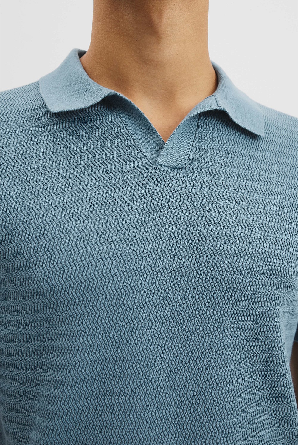 Organic Cotton Wave Knit Polo