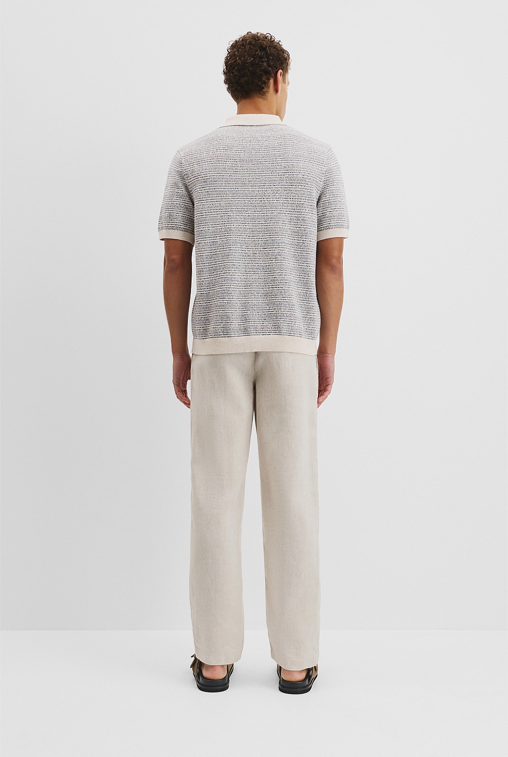 Cotton Linen Textured Strap Knit Shirt