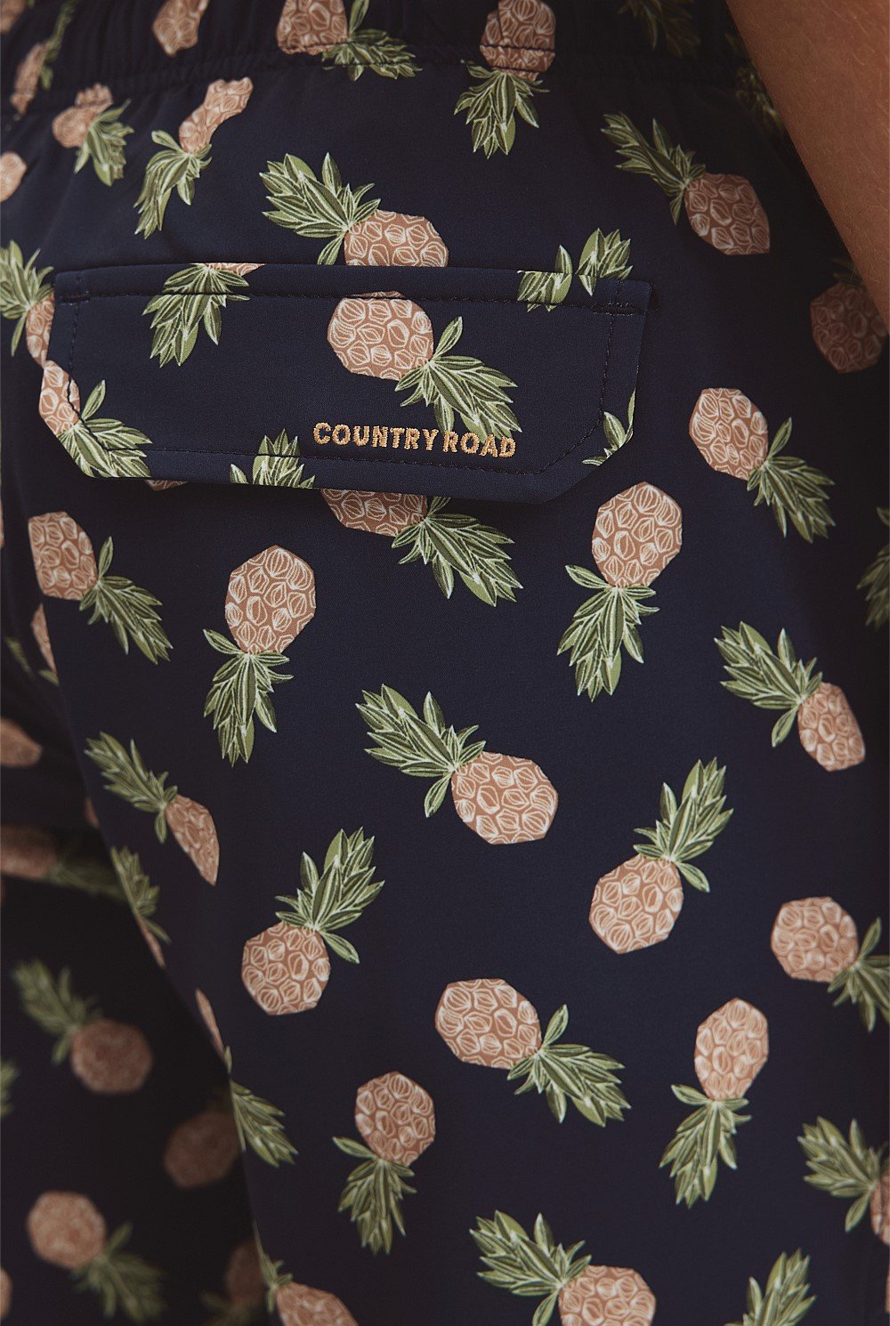 Recycled Polyester Blend Pineapple Print Swim Straight