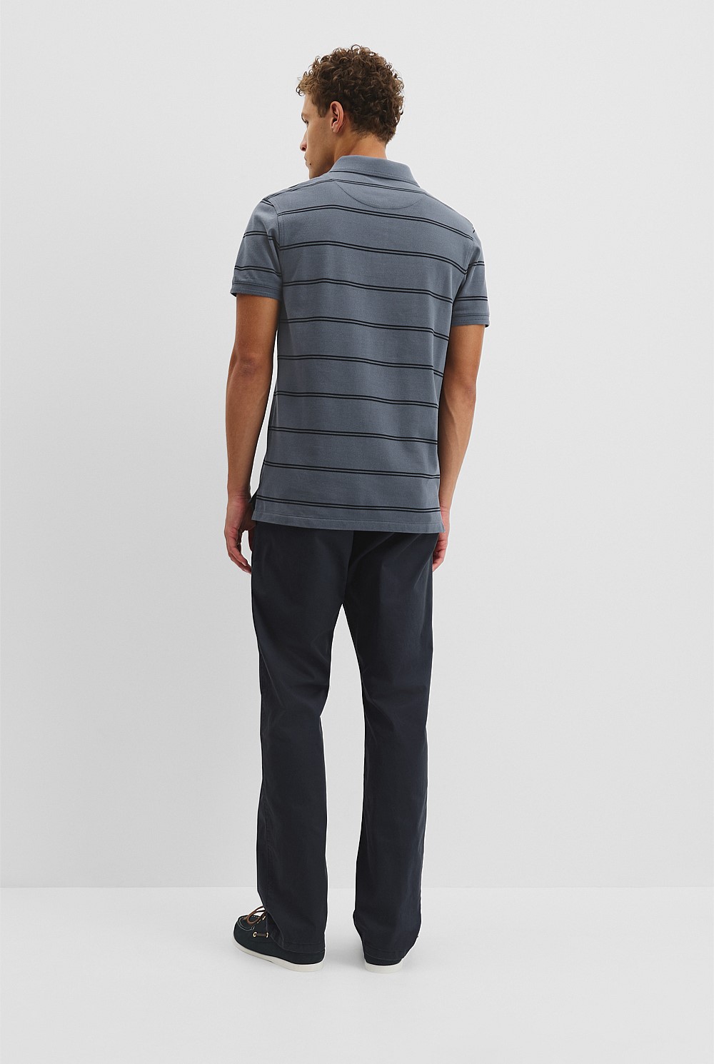 Australian Cotton Stripe Pique Polo