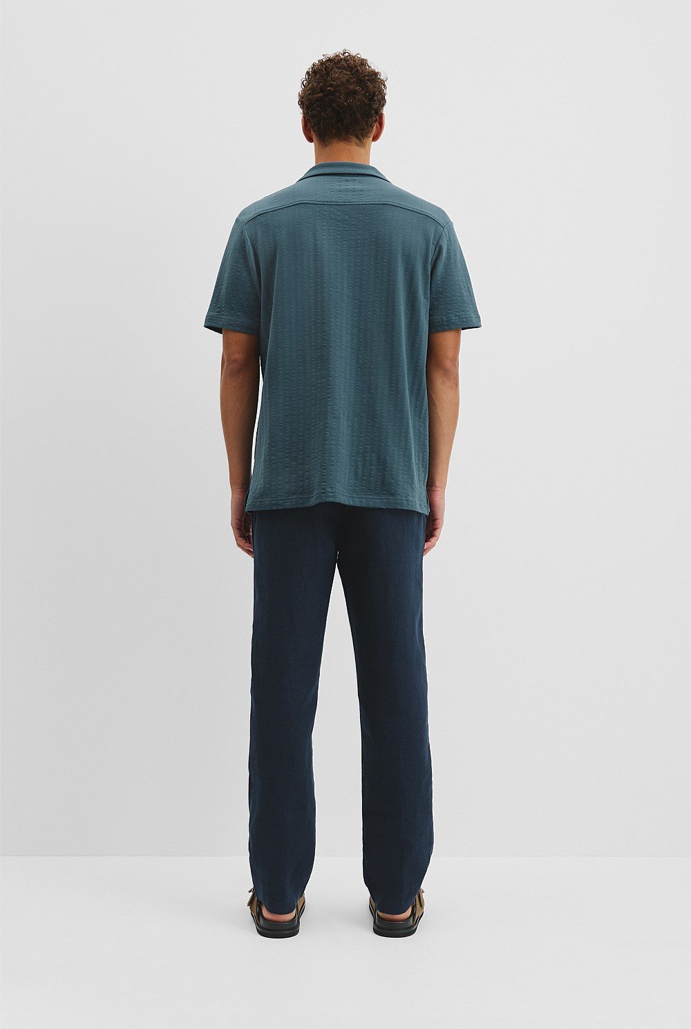 Short Sleeve Seersucker Cuban Shirt