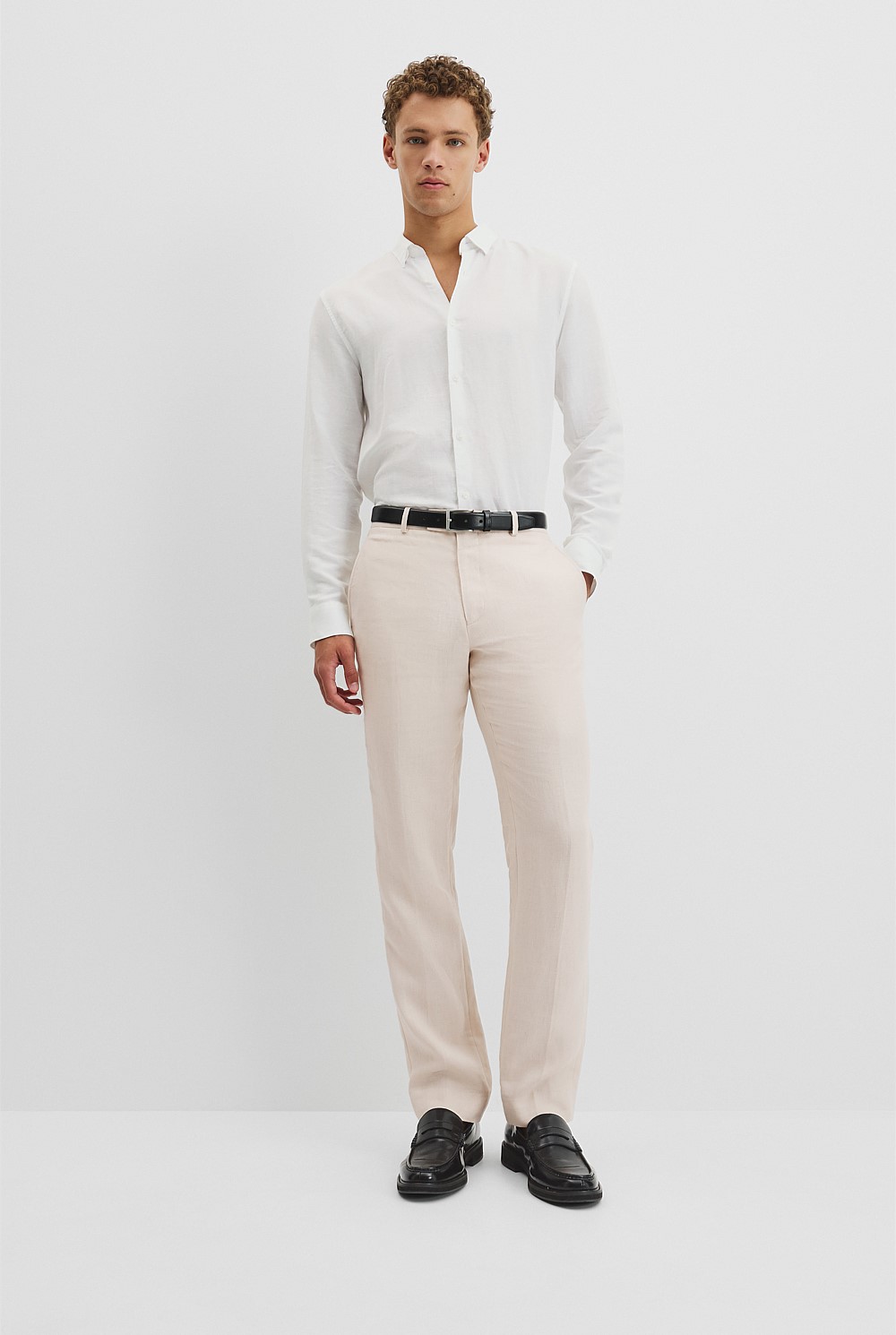 Long Sleeve Slim Linen Cotton Shirt