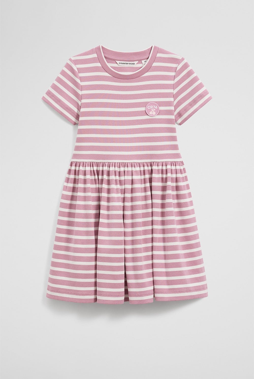 Gathered Rib T-Shirt Dress