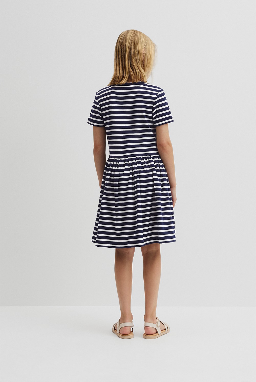 Gathered Rib T-Shirt Dress