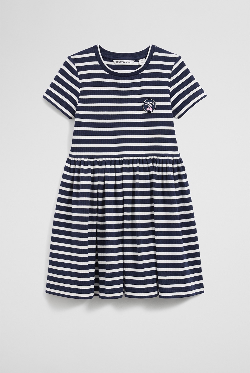 Gathered Rib T-Shirt Dress