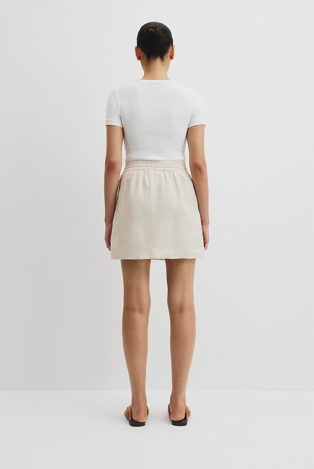 Pull On Linen Skirt