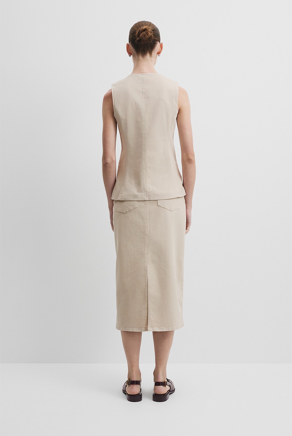 Recycled Cotton Denim Sleeveless Top