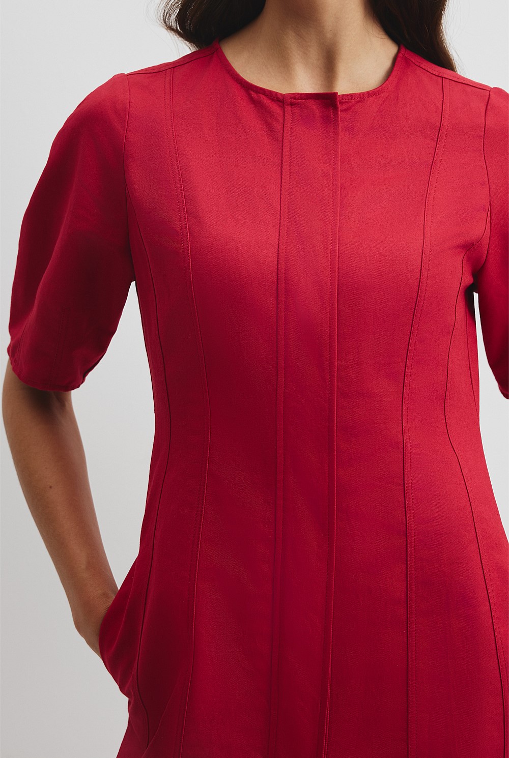 Australian Cotton Blend Panelled Mini Dress