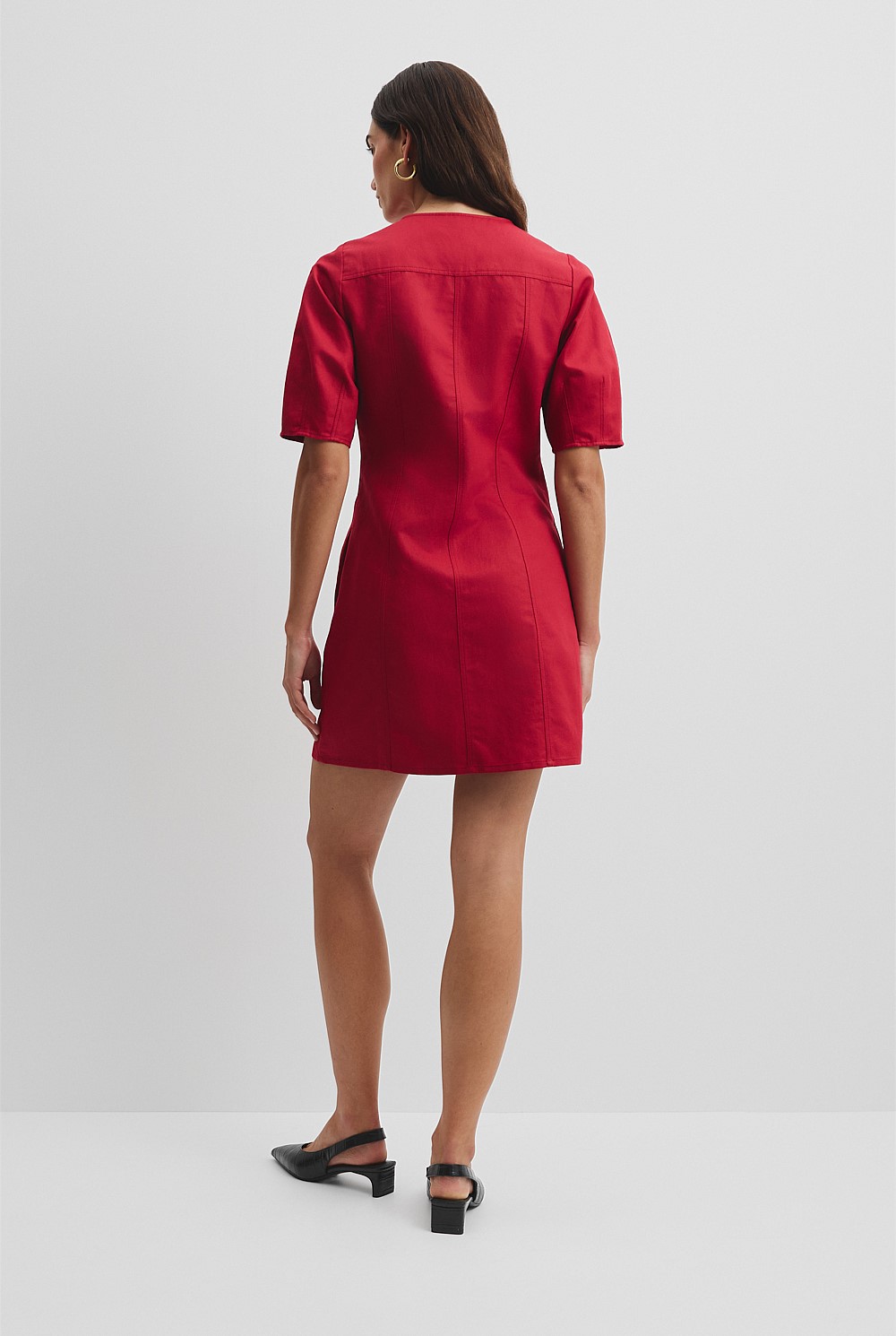 Australian Cotton Blend Panelled Mini Dress