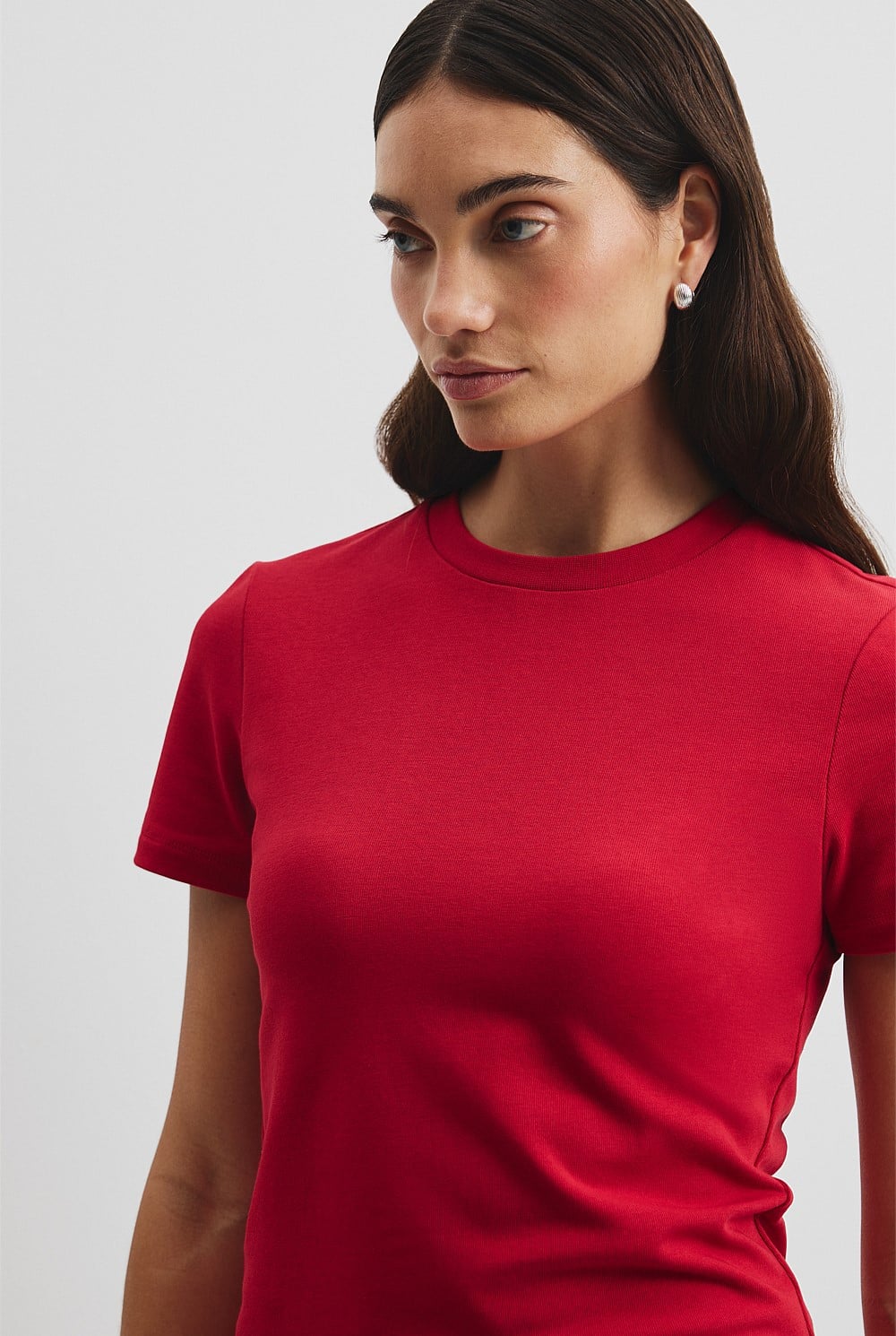 Australian Cotton Blend Fitted T-Shirt