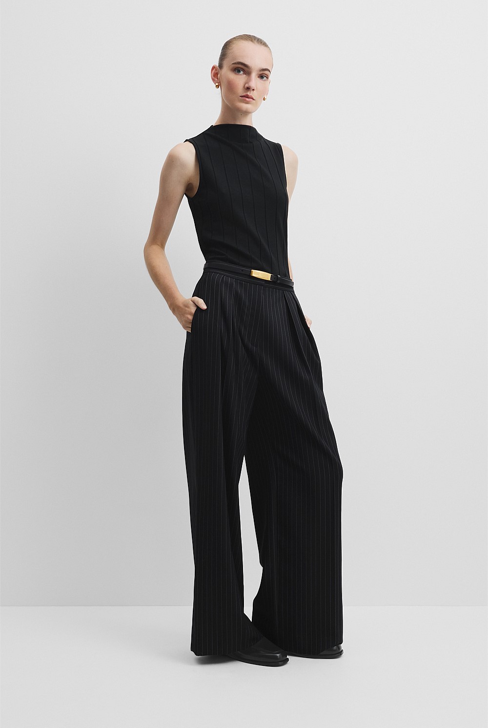Mock Neck Rib Tank