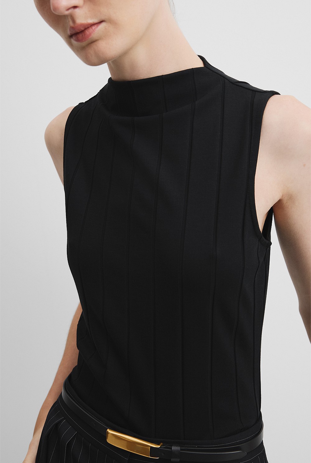 Mock Neck Rib Tank