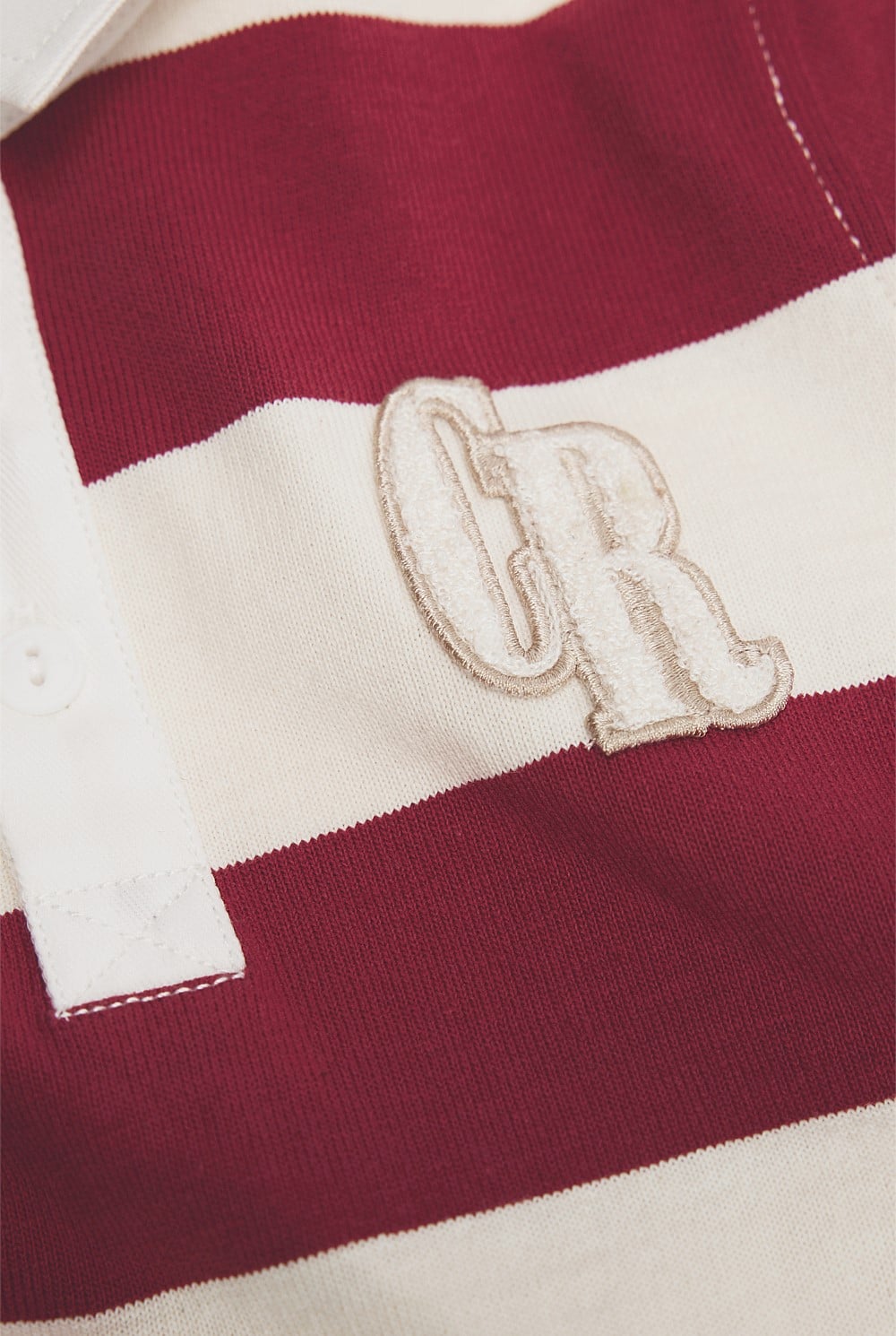 Springbok Rugby Ball Stripes Currant Block Stripe Rugby - T-Shirts | Country Road