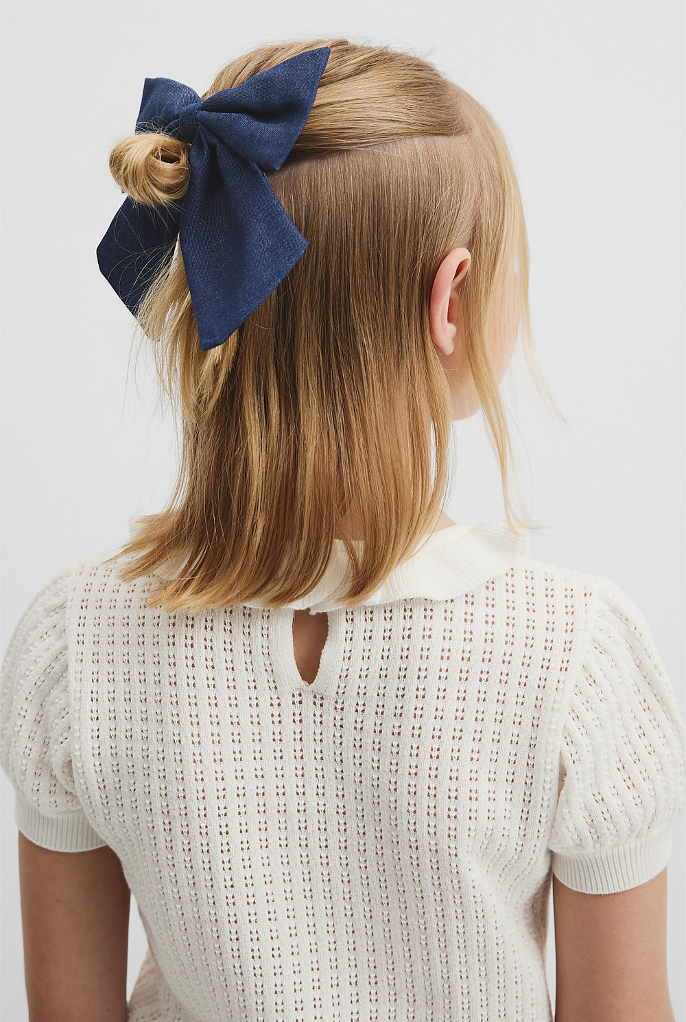 Denim Bow Clip