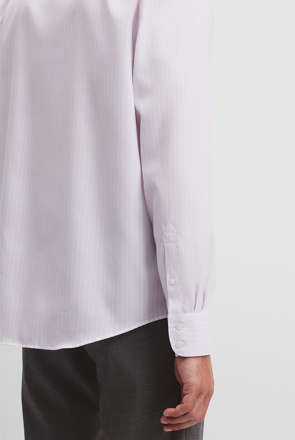 Regular Fit Pinstripe Travel Shirt