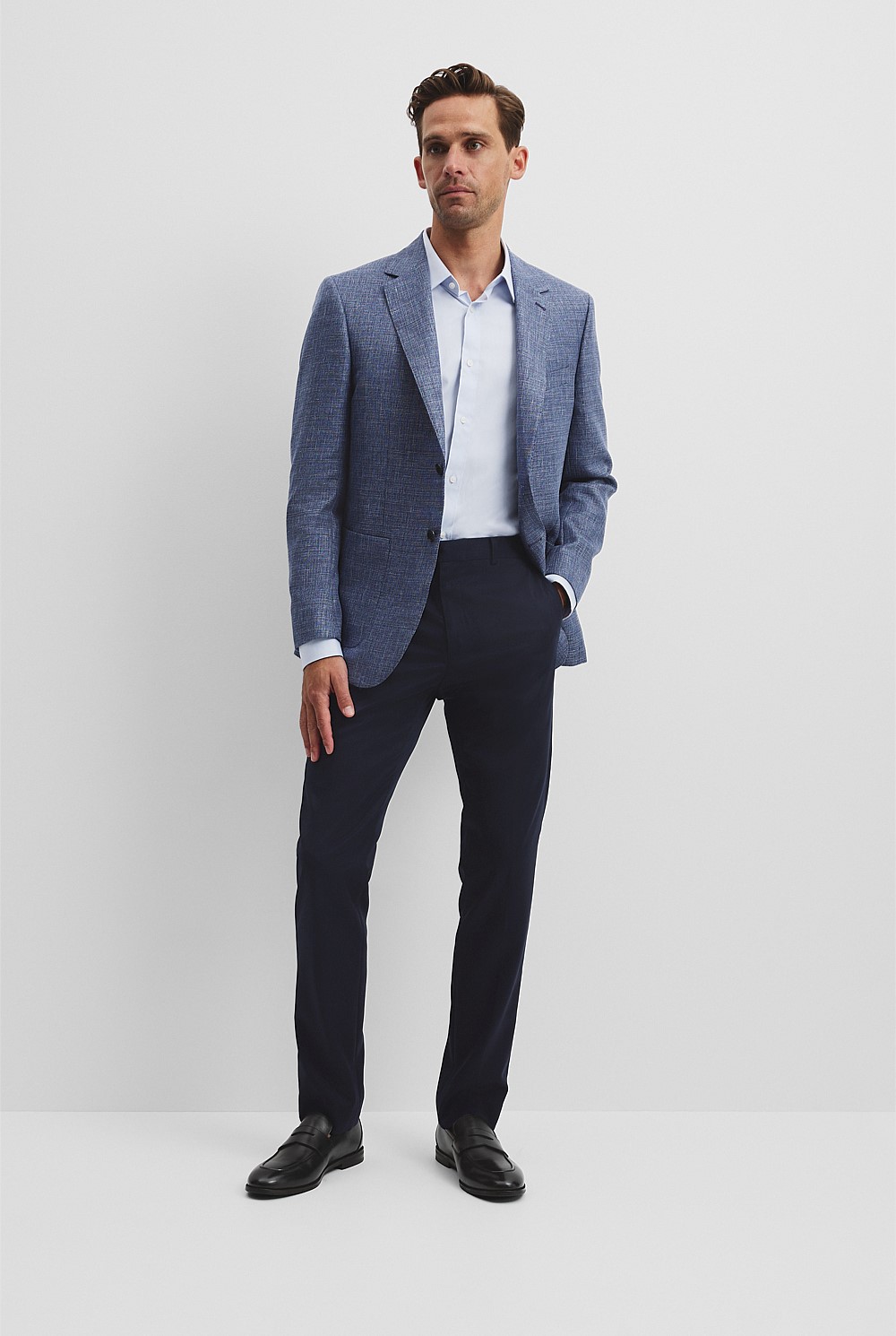 Regular Wool Blend Houndstooth Jacket