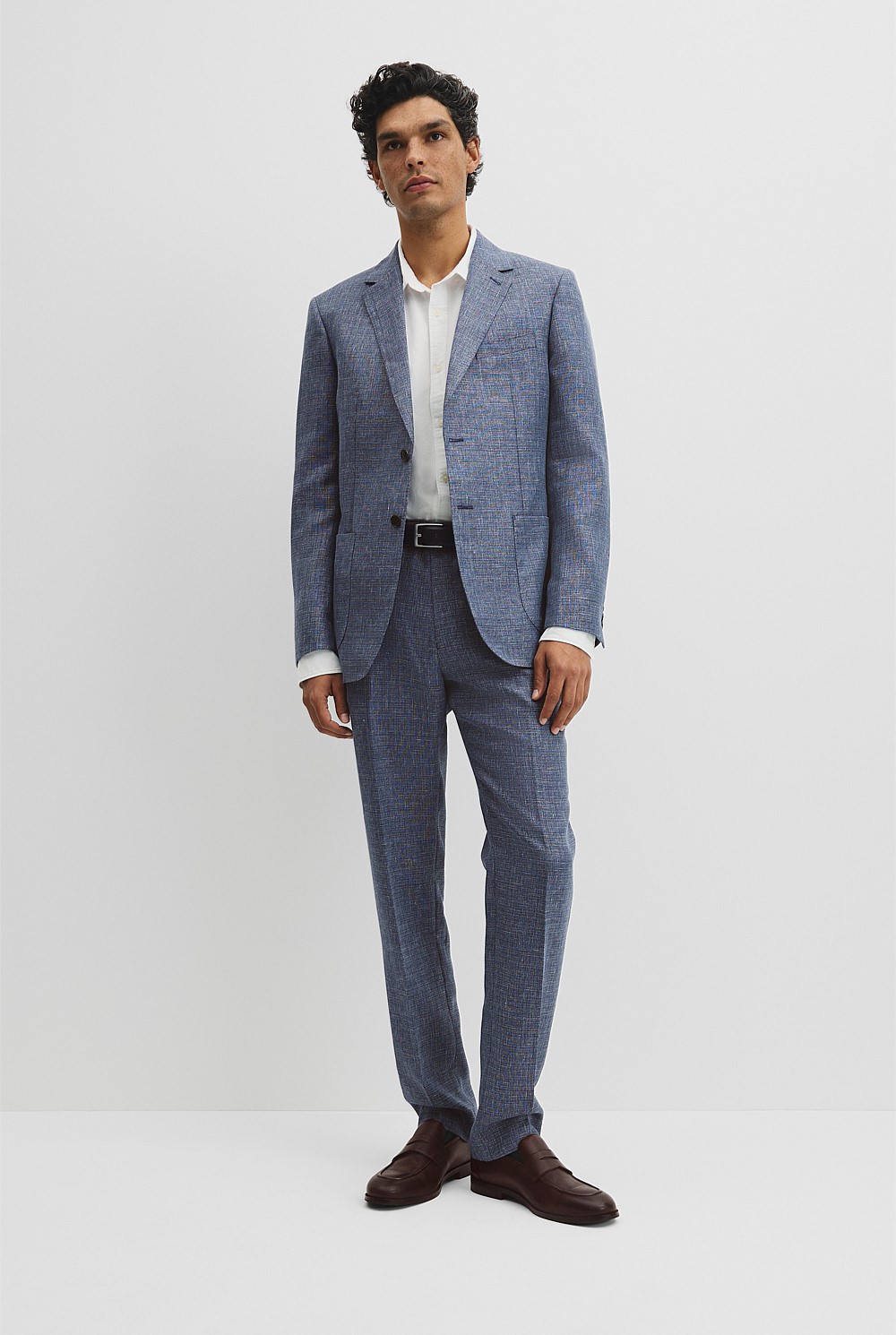 Regular Fit Wool Blend Houndstooth Jacket