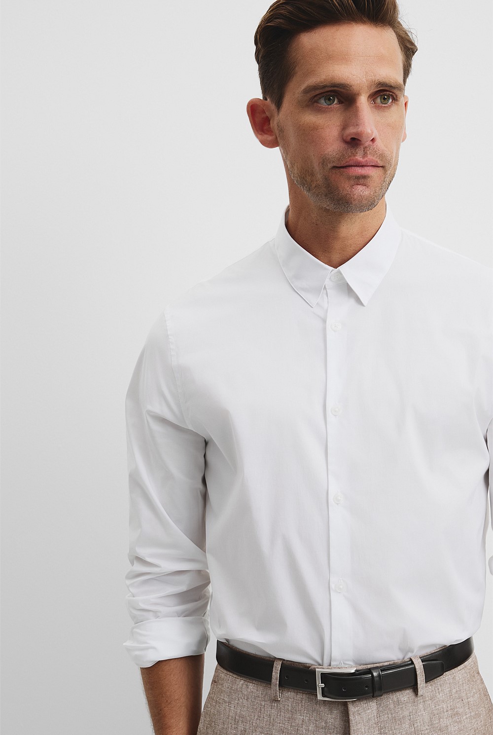 Slim Fit Stretch Cotton Shirt