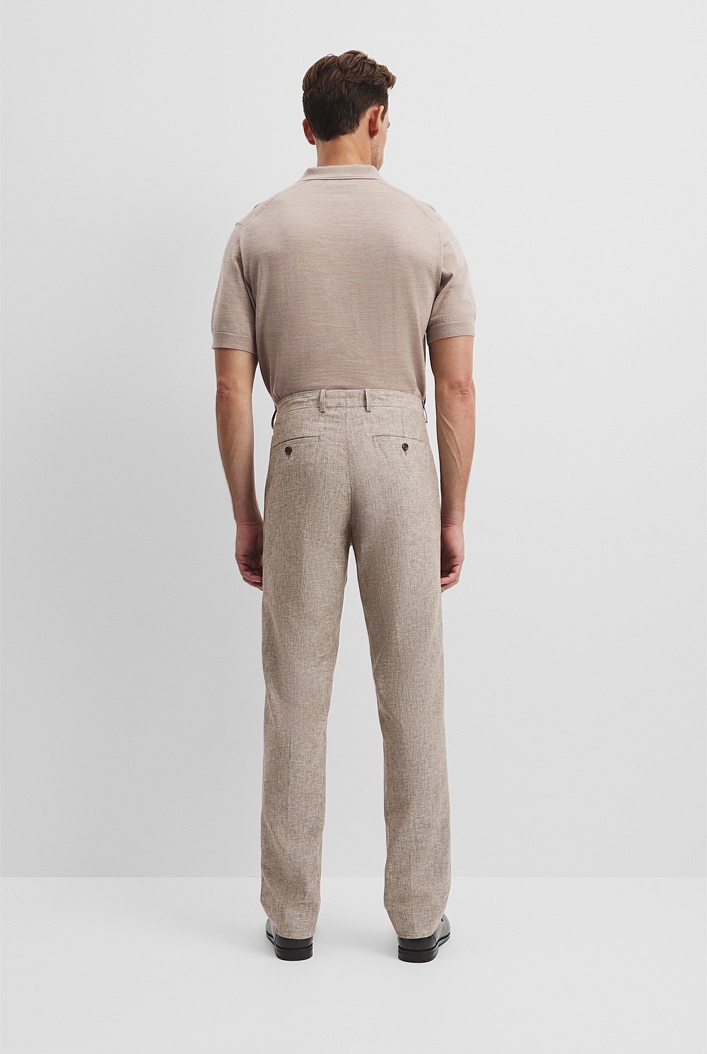 Regular Fit Linen Cotton Tailored Pant