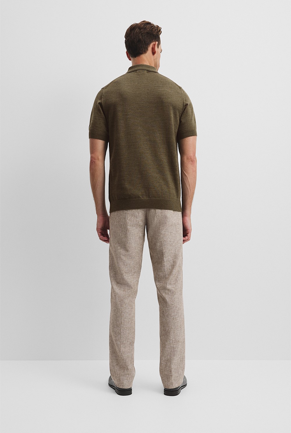 Australian Merino Short Sleeve Button Knit Polo