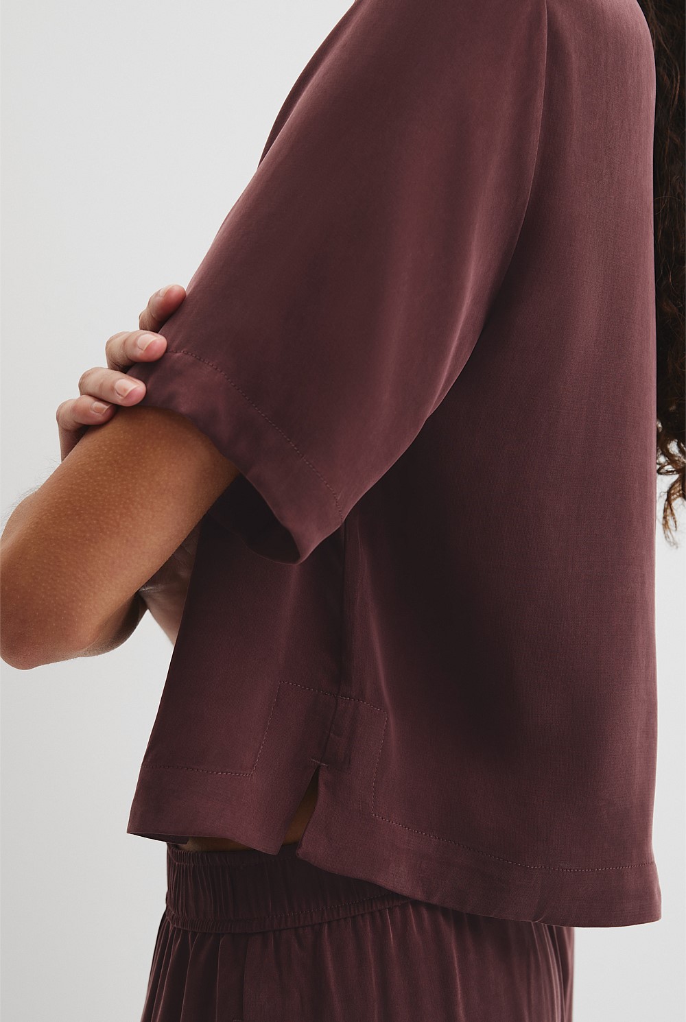 Short Sleeve Cupro Woven T-Shirt