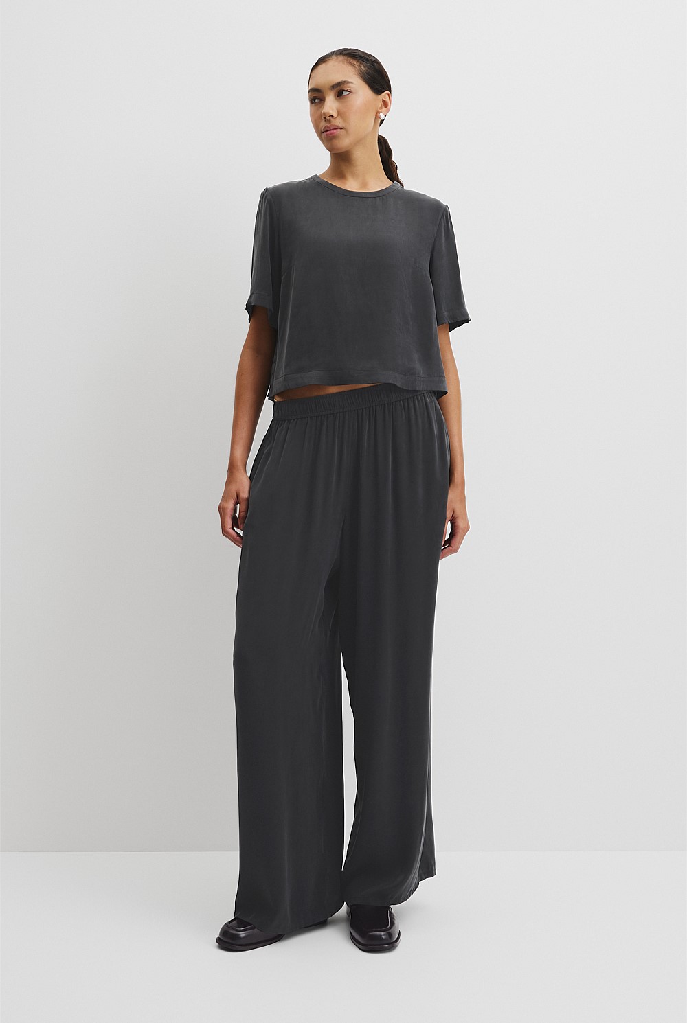 Short Sleeve Cupro Woven T-Shirt