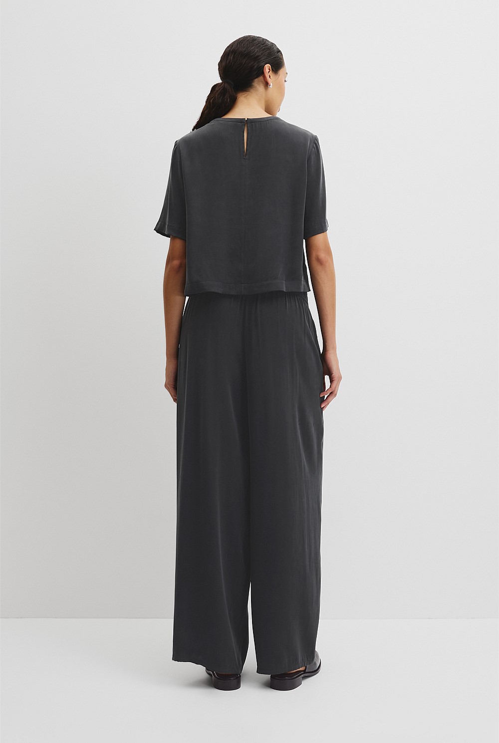 Short Sleeve Cupro Woven T-Shirt