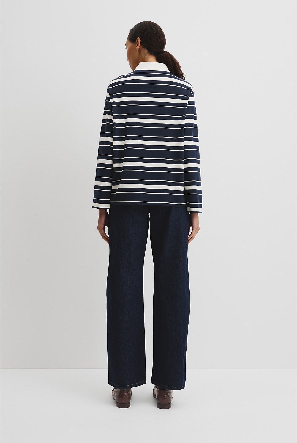 Australian Cotton Stripe Rugby Polo Sweat