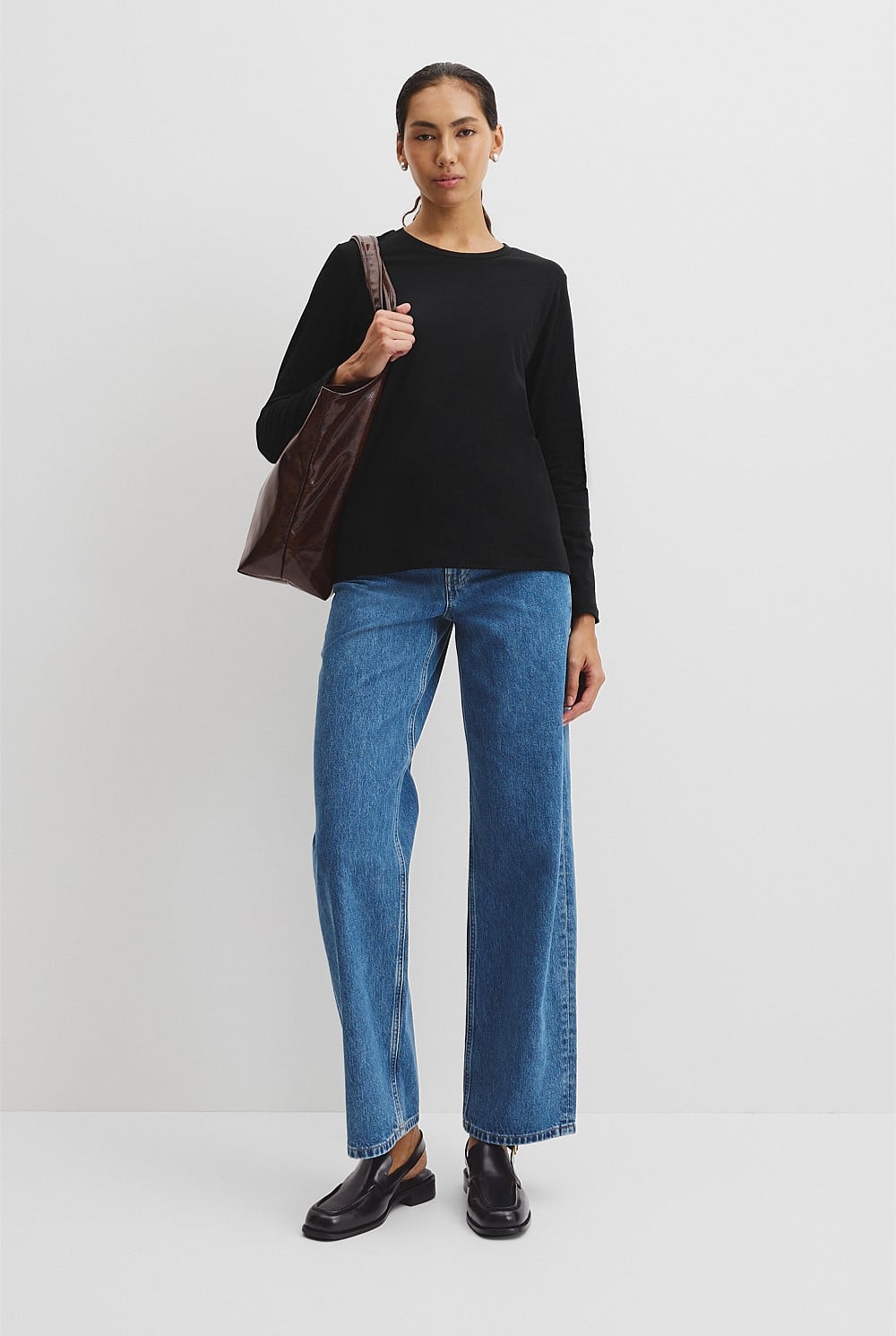 Australian Good Earth Cotton Textured Slub T-Shirt