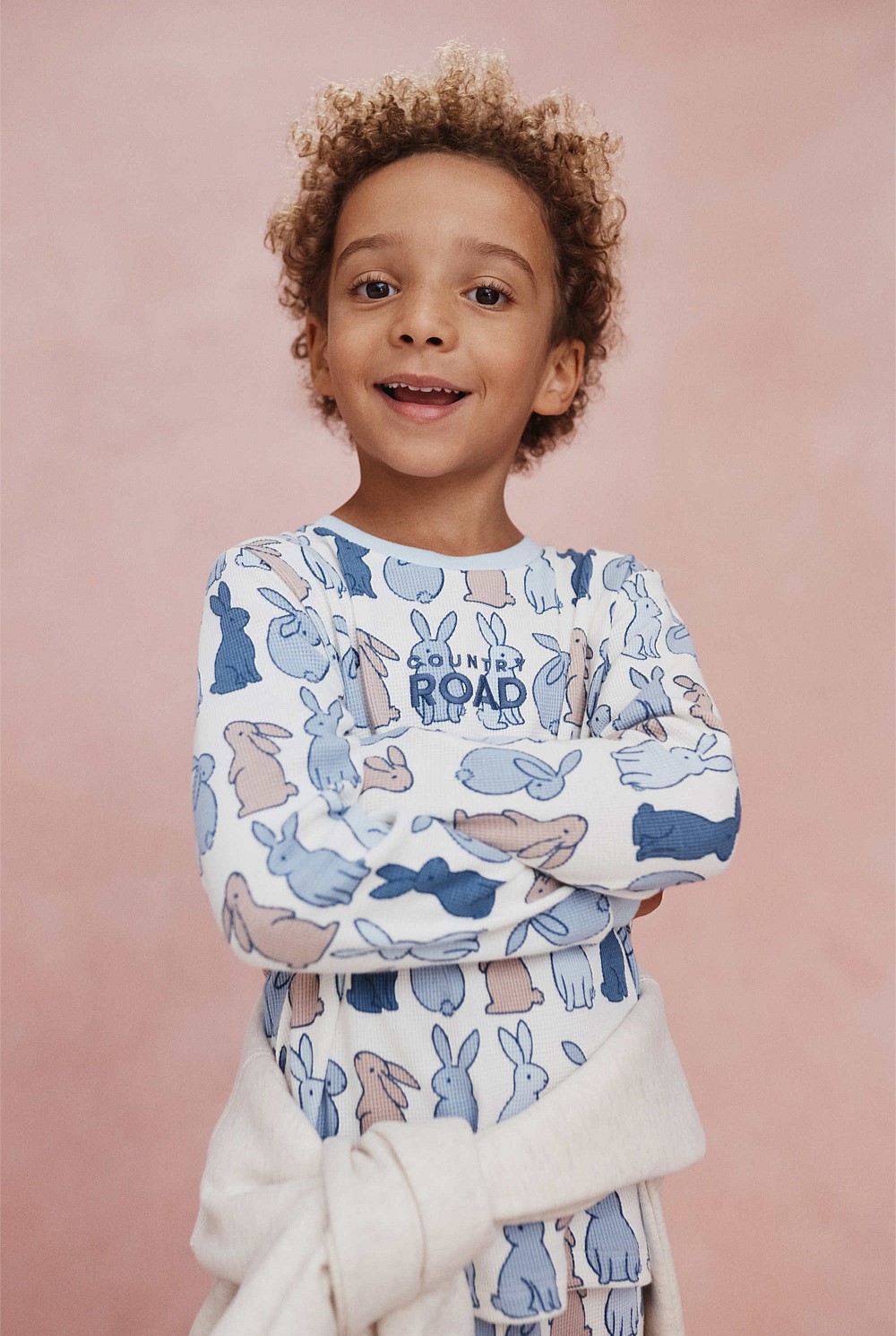 Multi Blue Australian Cotton Bunny Print Pyjama Set - Sleepwear ...