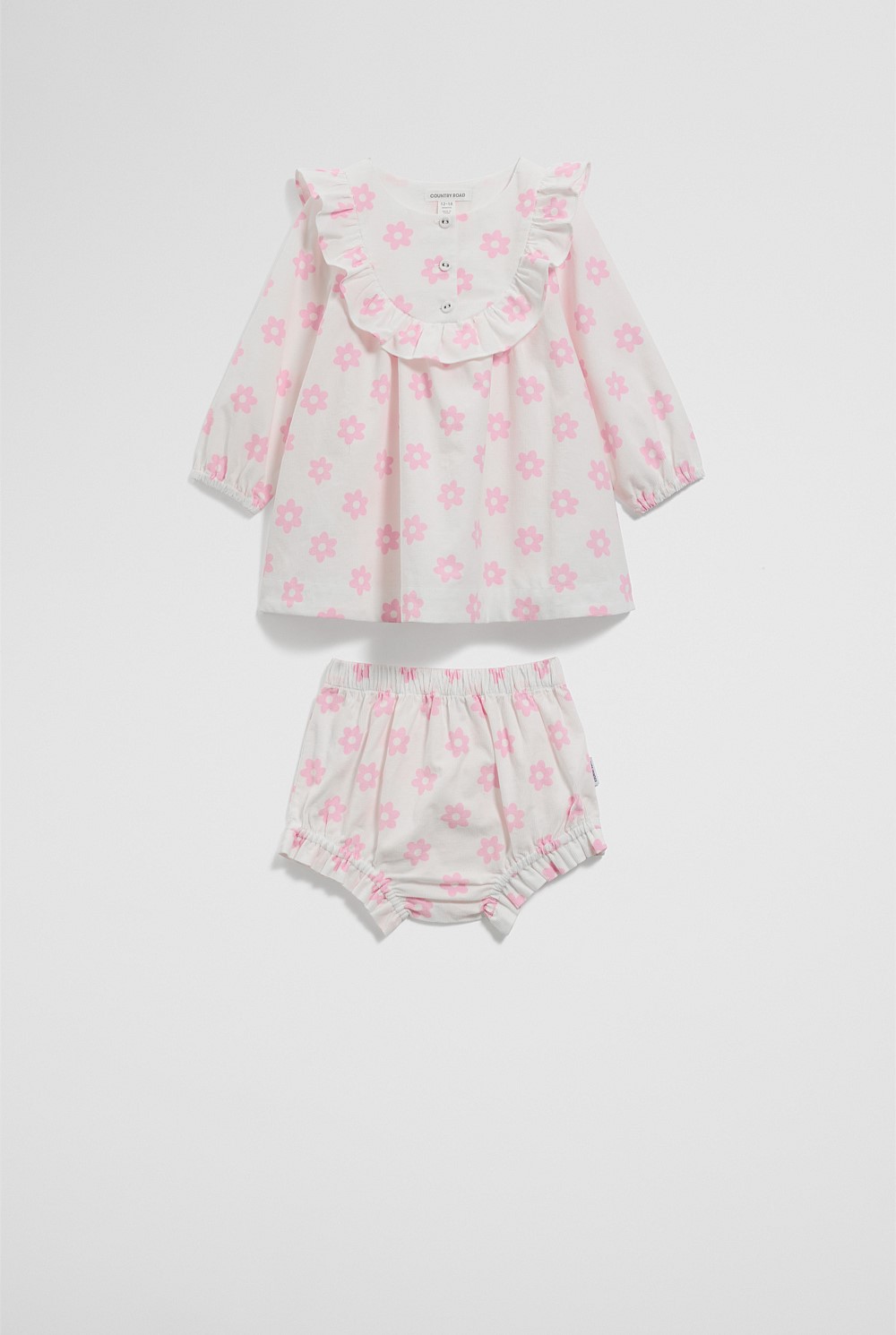 Organically Grown Cotton Cord Frill Dress Set