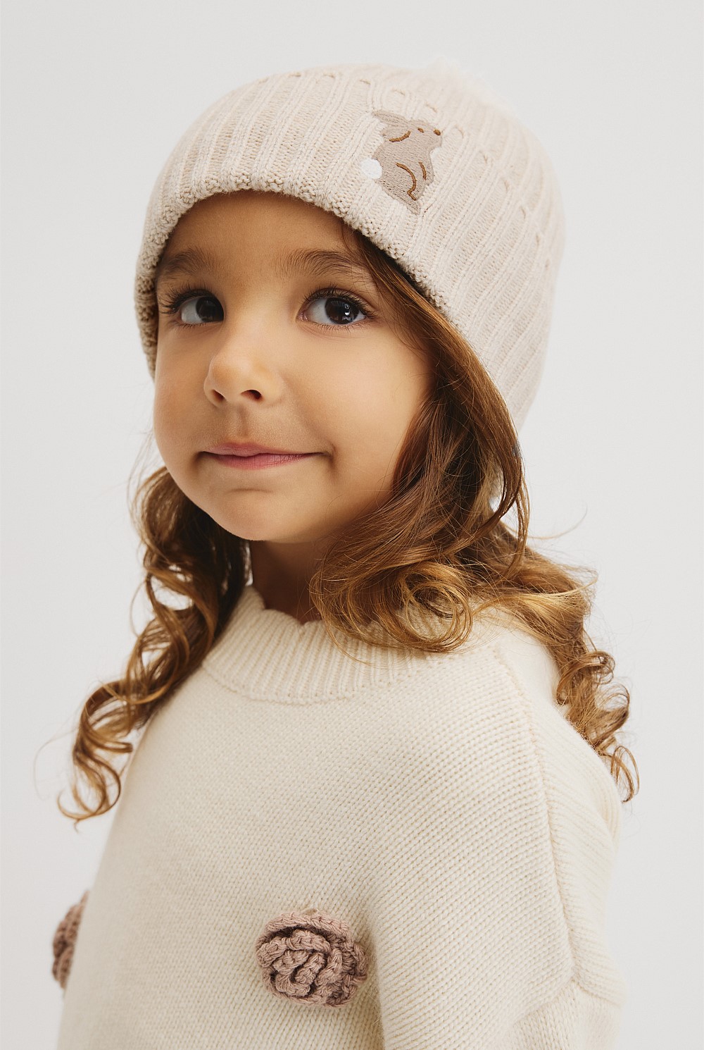 Organically Grown Cotton Blend Bunny Beanie