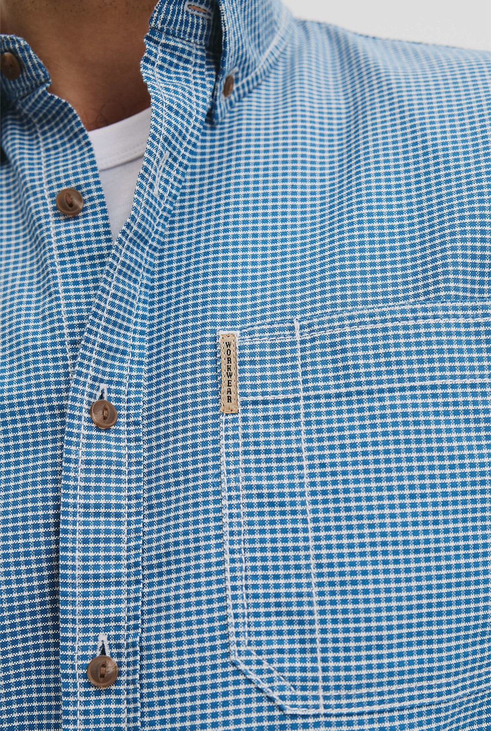 Australian Good Earth Cotton Workwear Regular Fit Grid Shirt