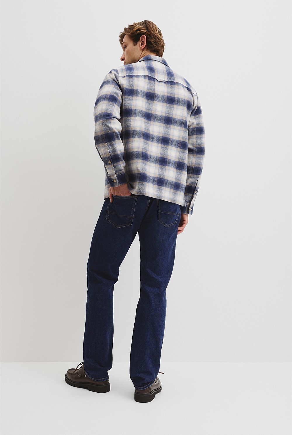 Cotton Flannel Check Overshirt